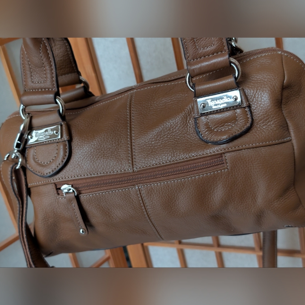 Italian Leather Brown Shoulder Crossbody Bag | Satchel by Tignanello *Imperfect - Picture 6 of 15